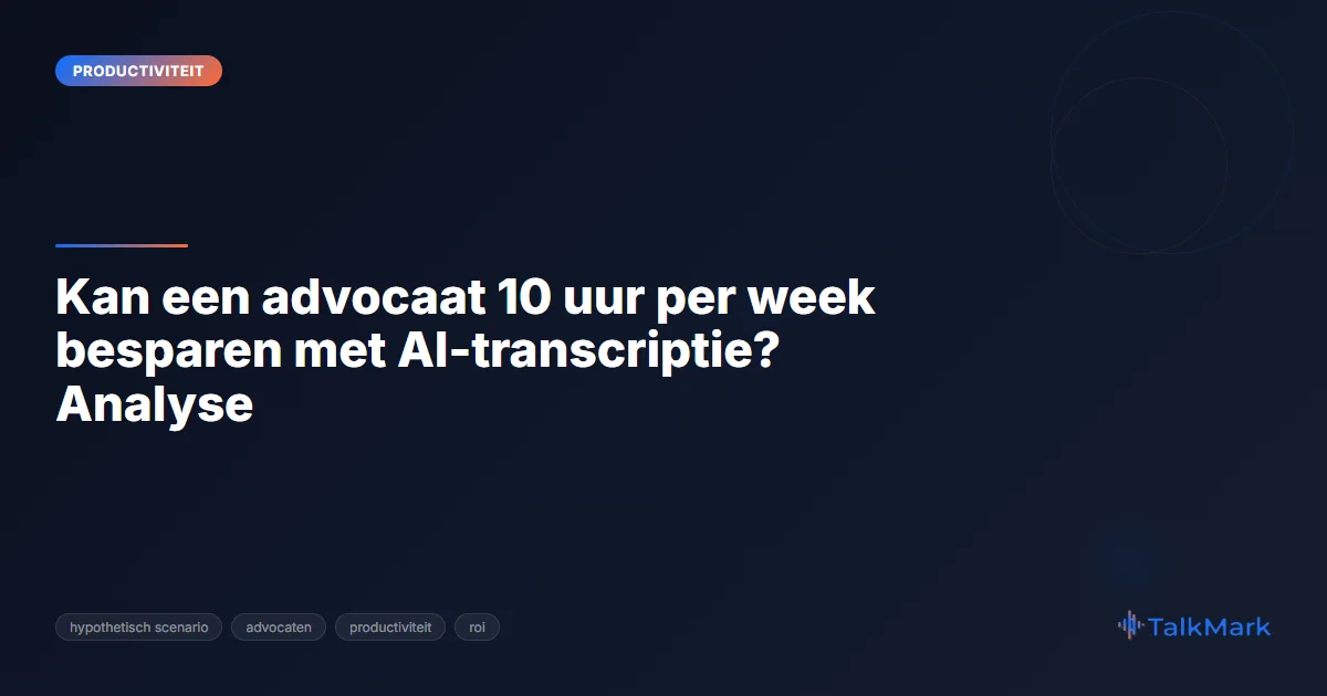 Kan een advocaat 10 uur per week besparen met AI-transcriptie? Analyse