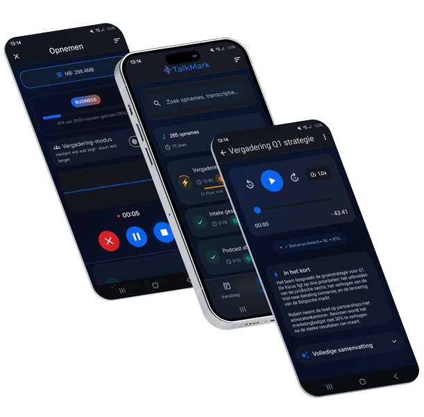 TalkMark app - vergelijk transcriptie apps