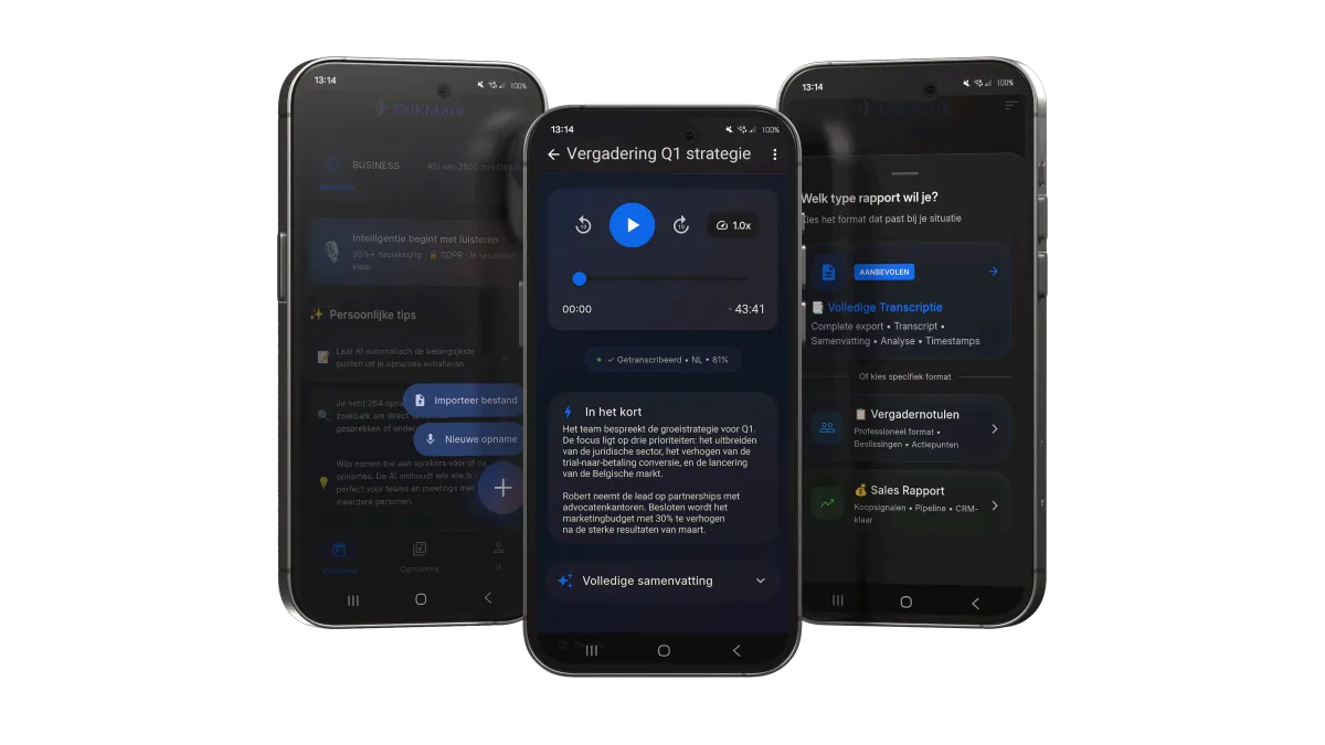 TalkMark app: interview transcriberen met sprekerherkenning en exportopties